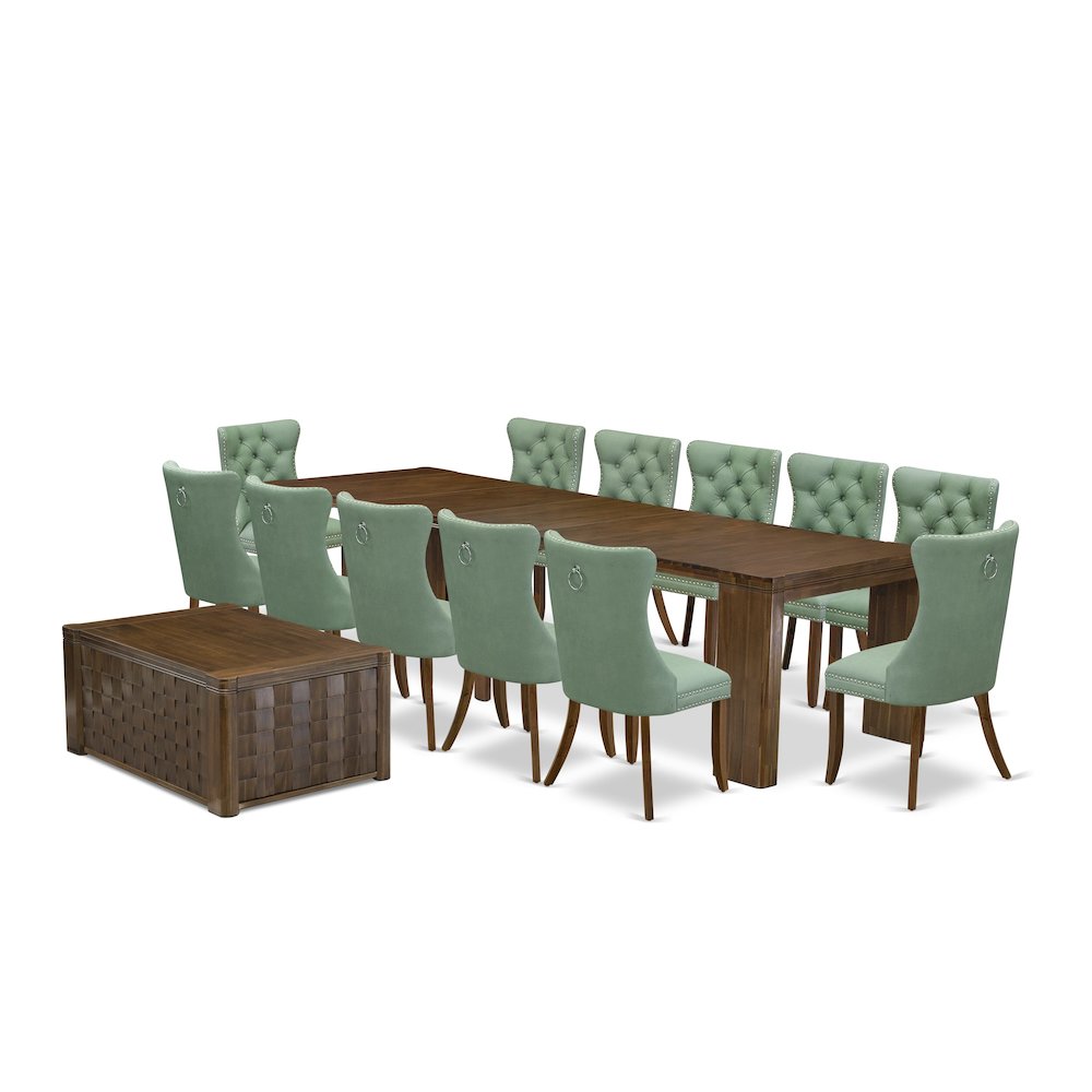 14 Pieces Extendable Dining Set Includes a Rectangle Kitchen Table. Picture 1