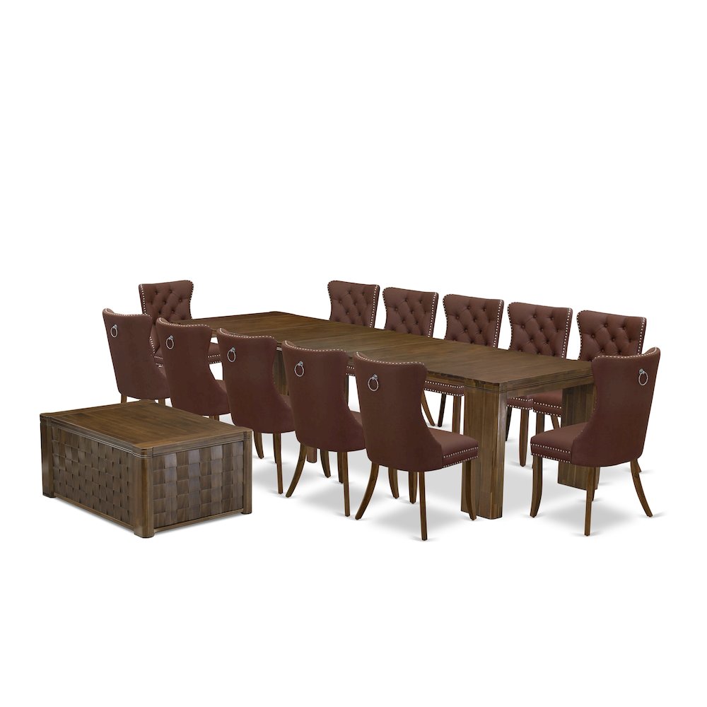 14 Pieces Extendable Dining Set Includes a Rectangle Kitchen Table. Picture 1