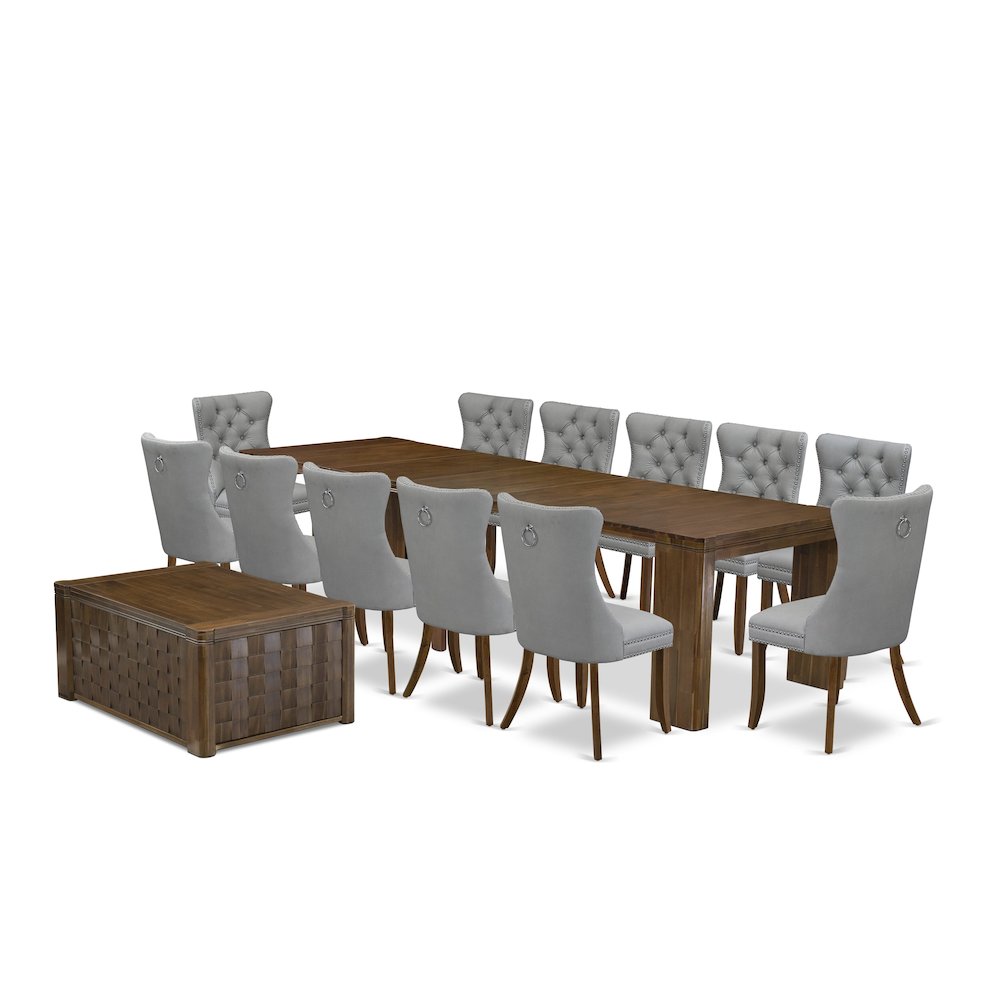 14 Pieces Extendable Dining Set Includes a Rectangle Kitchen Table. Picture 1
