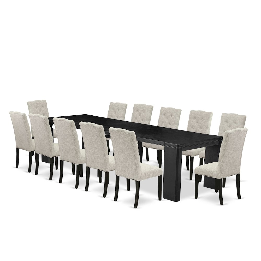 13-piece Modern Dining Room Table Set a Rectangular Kitchen Table. Picture 1