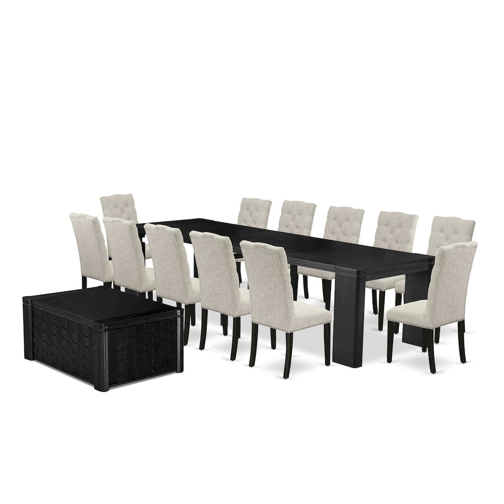 14-piece Dining Room Table Set a Rectangular Dining Table with a coffee Table. Picture 1