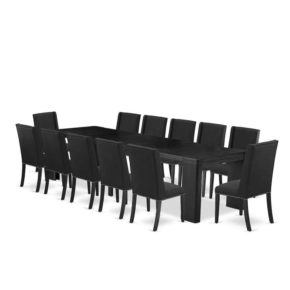 13-piece Modern Dining Room Table Set a Rectangular Kitchen Table. Picture 1