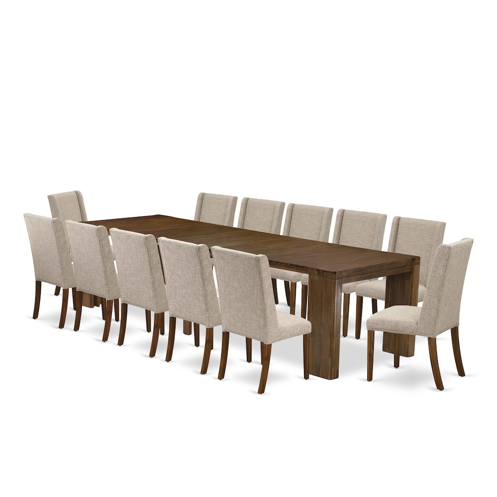 13 Pieces Extendable Dining Set Includes a Rectangle Kitchen Table. Picture 1