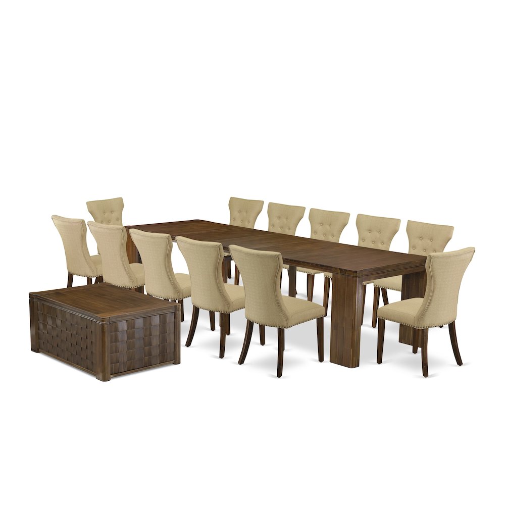 14 Pieces Extendable Dining Set Includes a Rectangle Kitchen Table. Picture 1