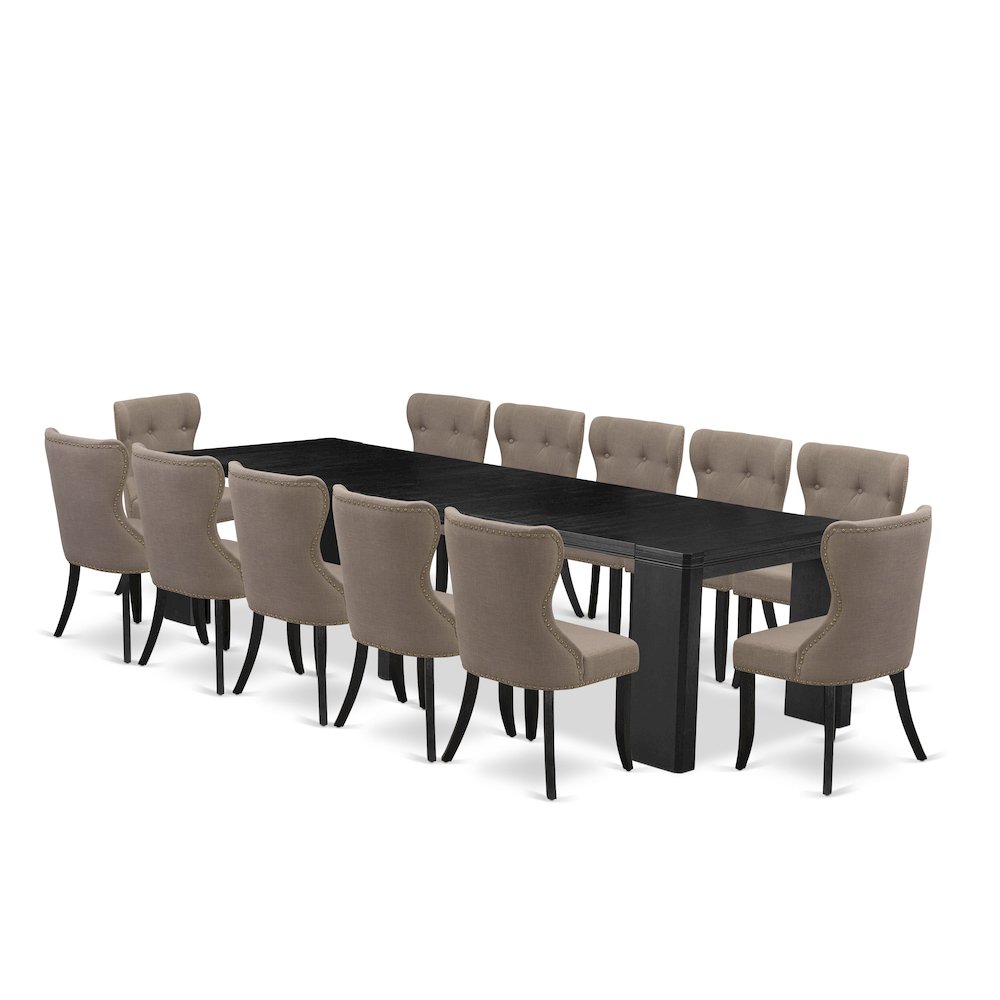13-piece Modern Dining Room Table Set a Rectangular Kitchen Table. Picture 1