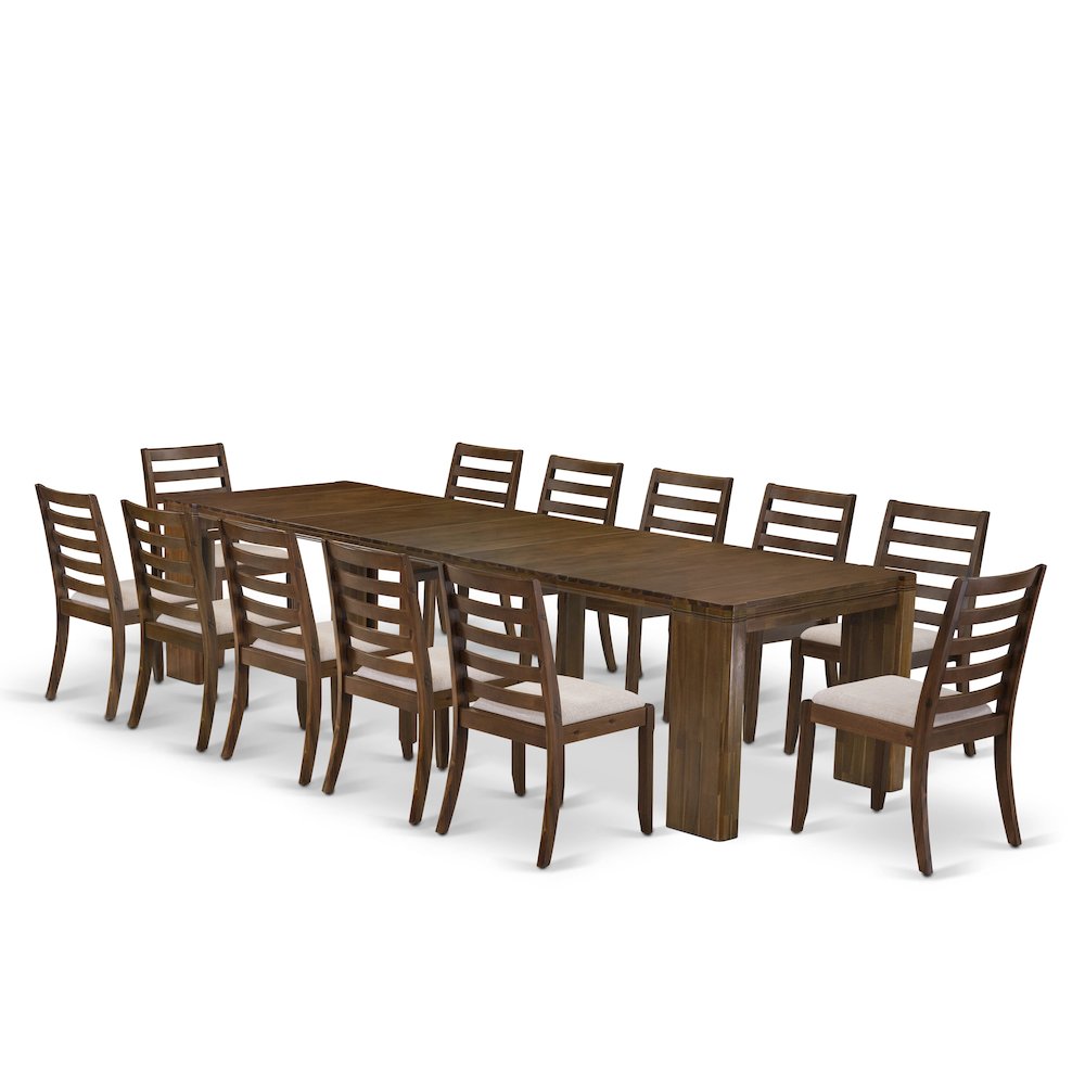 13 Pieces Extendable Dining Set Includes a Rectangle Kitchen Table. Picture 1