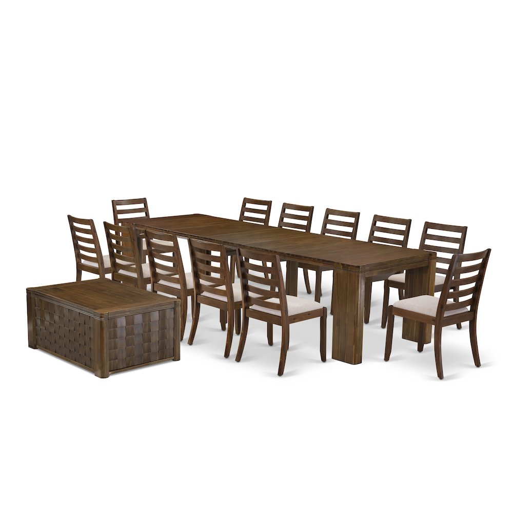 14 Pieces Extendable Dining Set Includes 1 Rectangle Kitchen Table. Picture 1