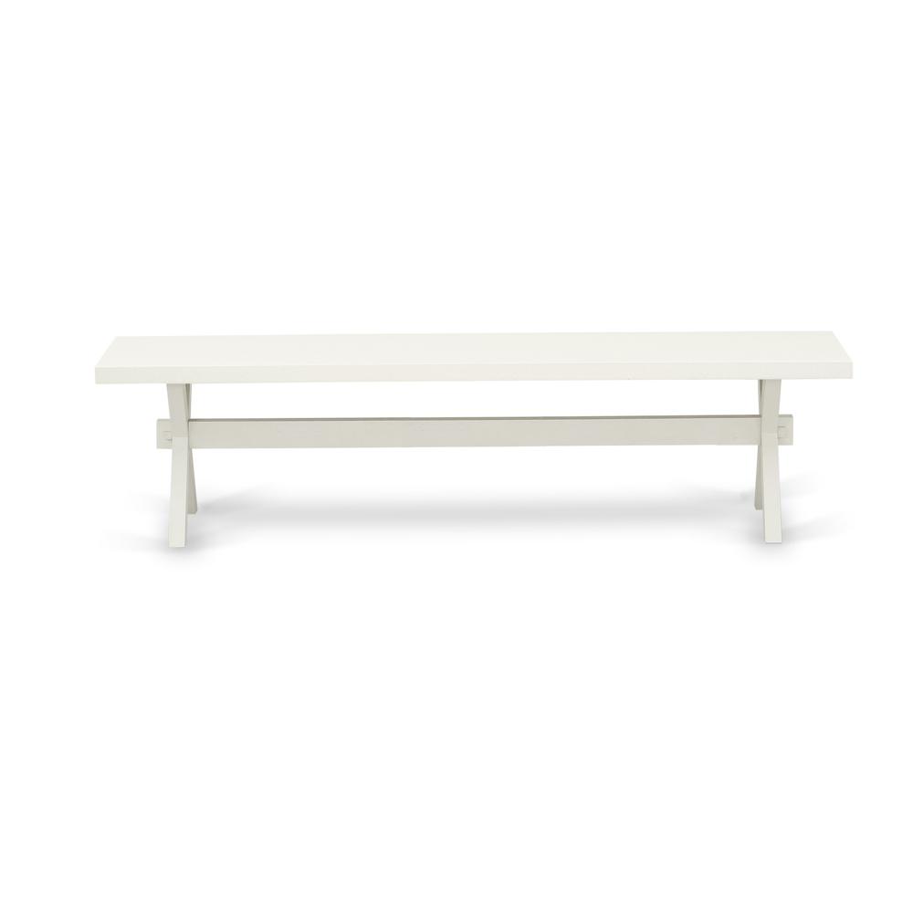 East West Furniture X-Style Modern Dining Bench with Wood Seat, 72x15x18 Inch, XB027. Picture 4