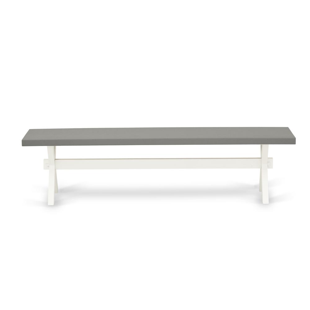 East West Furniture X-Style Modern Dining Room Bench with Wooden Seat, 60x15x18 Inch, XB096. Picture 3