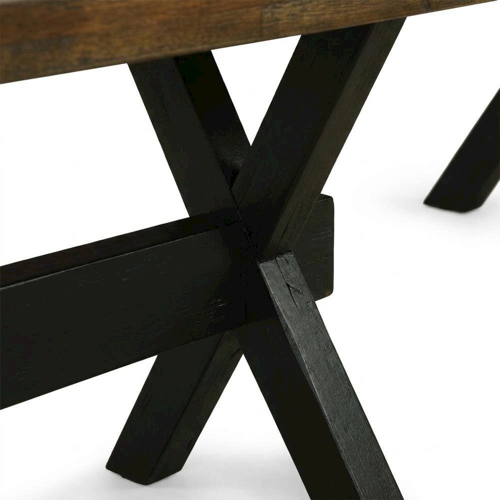 Wooden Dining Bench with X-Style Base, Wood Bench Seat. Picture 7