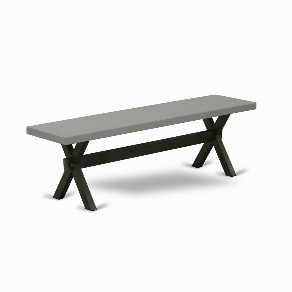 East West Furniture X-Style Modern Dining Room Bench with Wood Seat, 60x15x18 Inch, XB696. Picture 1