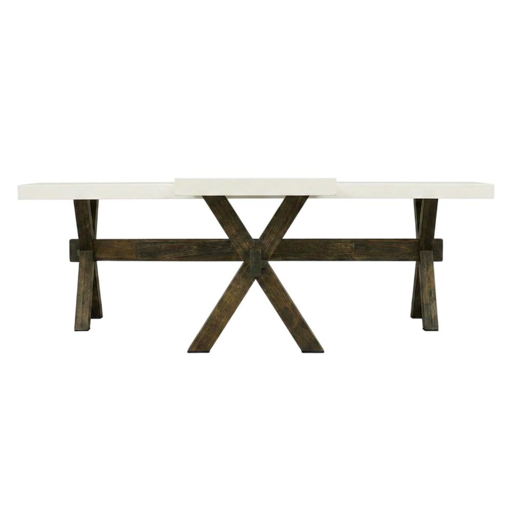 Solid Wood Dining Bench with X-Style Mid-Century Modern Base for Dining Room. Picture 4