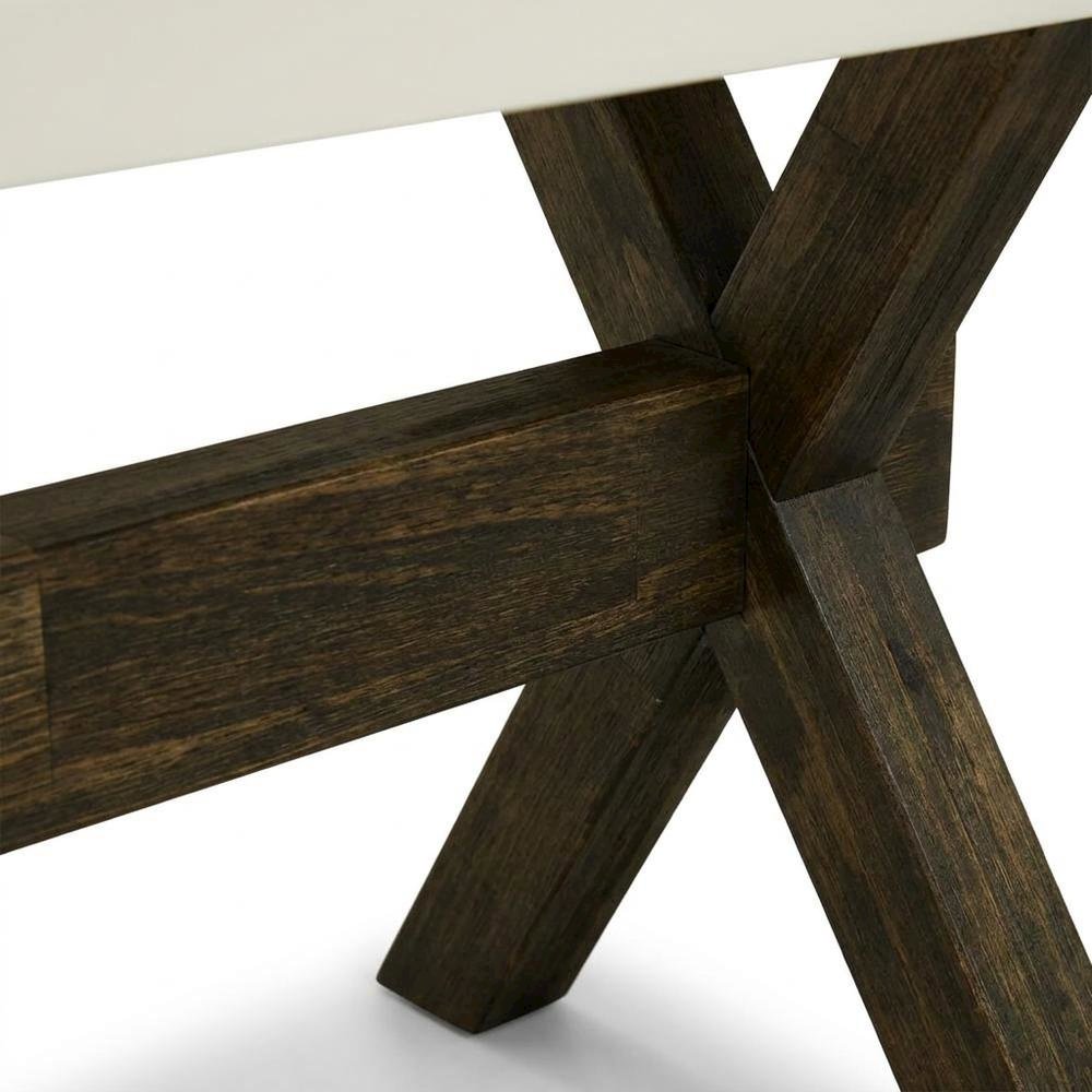 Solid Wood Dining Bench with X-Style Base for Dining Room. Picture 7