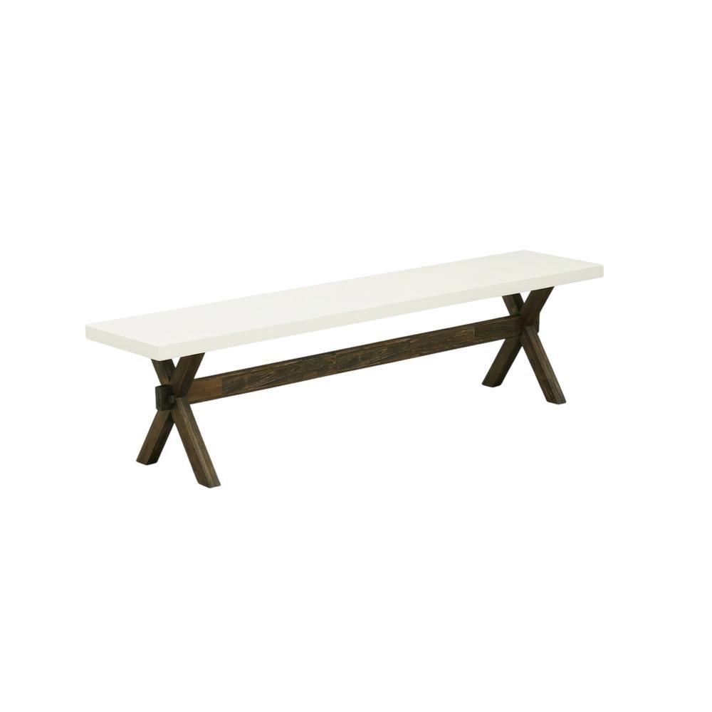 Solid Wood Dining Bench with X-Style Base for Dining Room. Picture 4