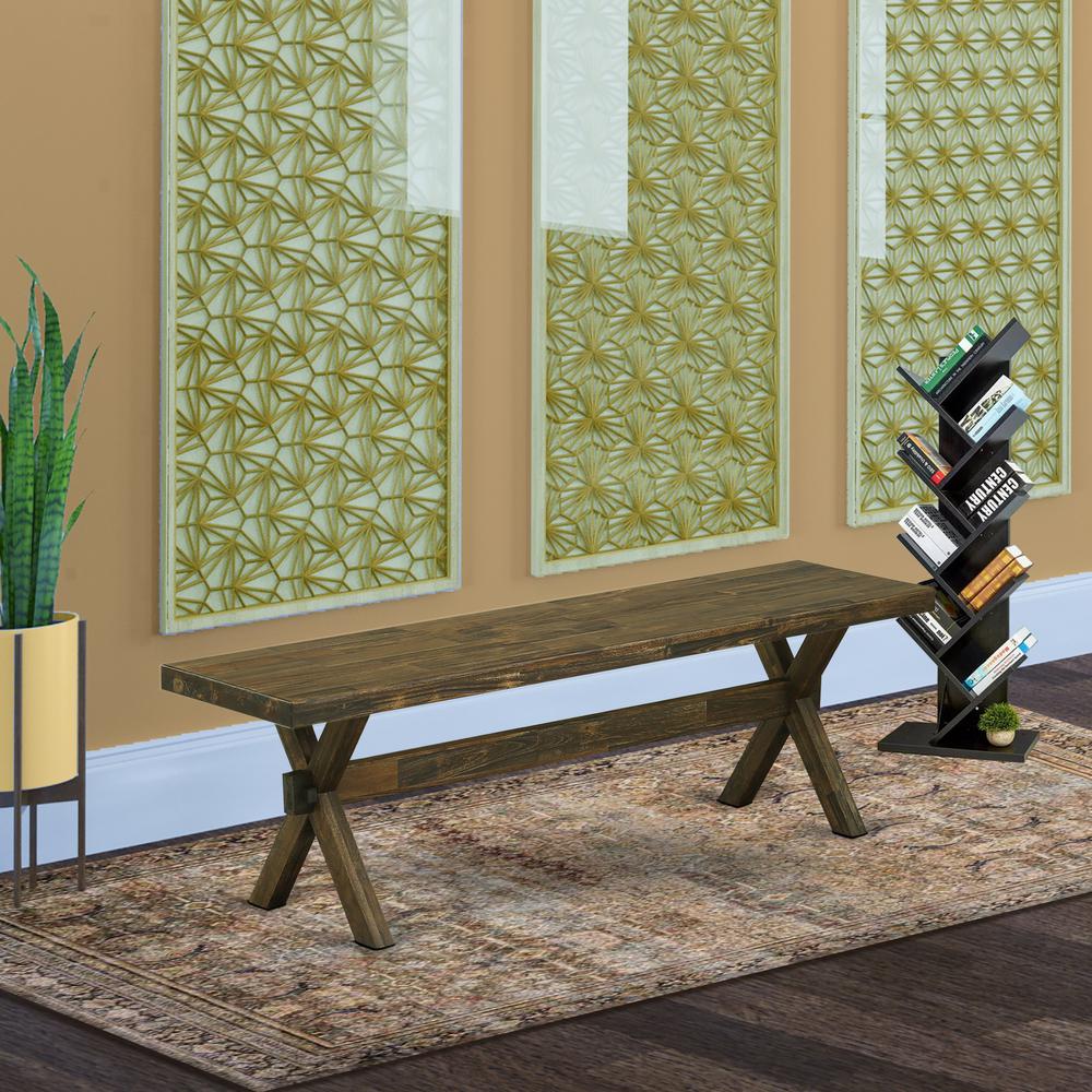 X-Style Modern Kitchen Bench with Wooden Seat. Picture 2