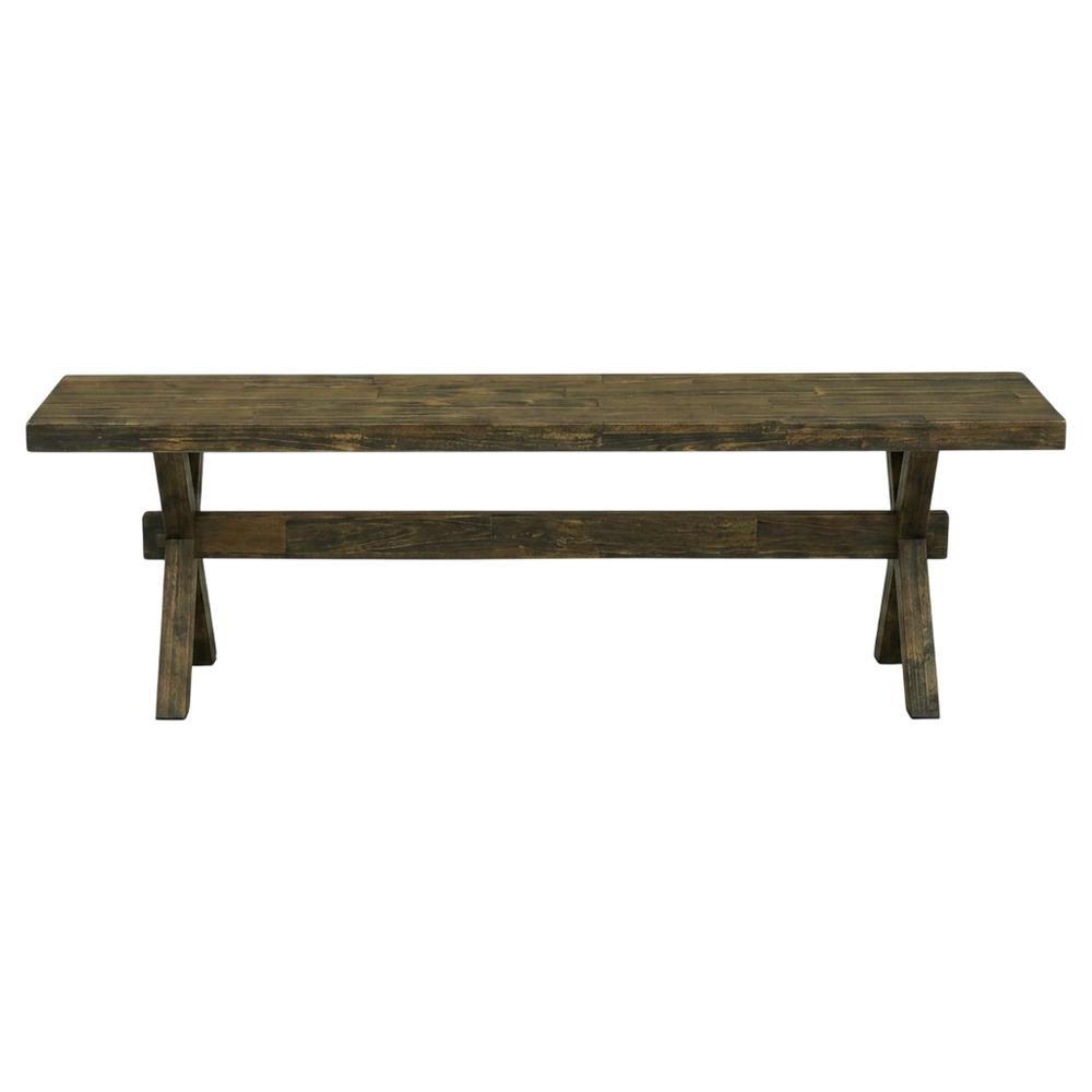 Wooden Dining Bench with X-Style Base for Kitchen and Dining Room. Picture 1