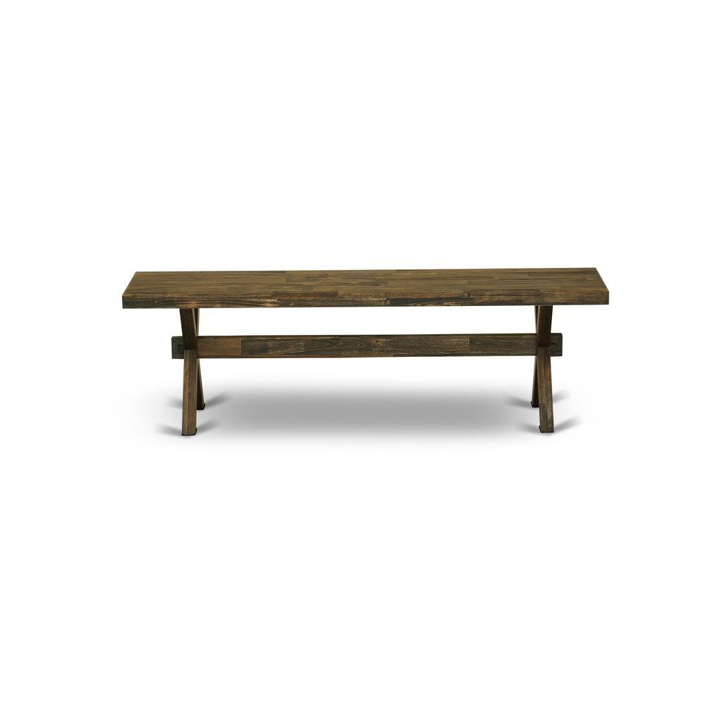 X-Style Modern Kitchen Bench with Wooden Seat. Picture 3