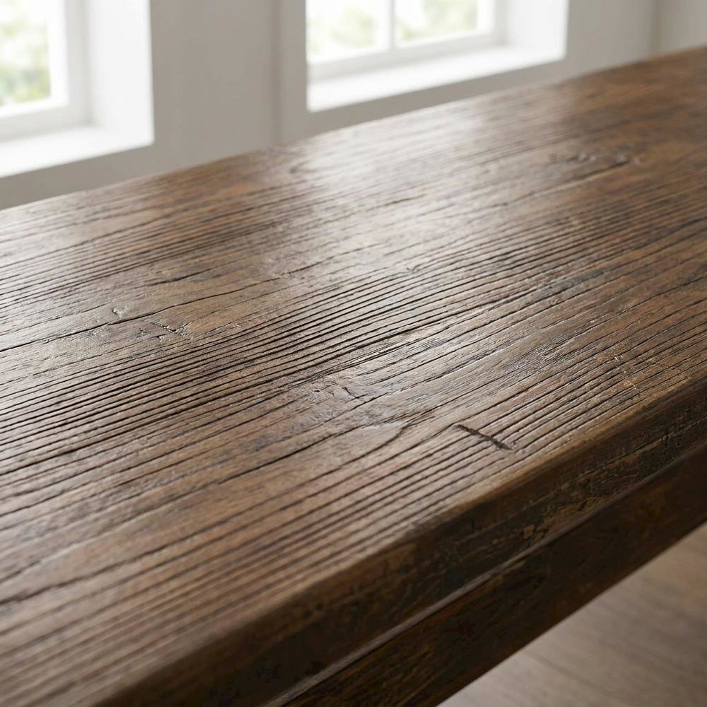 Solid Wood Dining Bench with X-Style Base for Dining Room, Brown/Brown. Picture 6