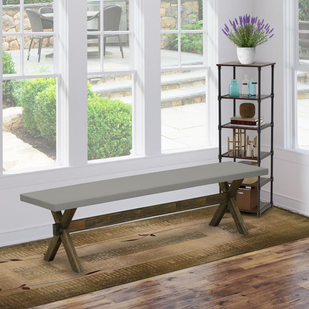 East West Furniture X-Style Modern Dinette Bench with Wood Seat, 72x15x18 Inch, XB797. Picture 2