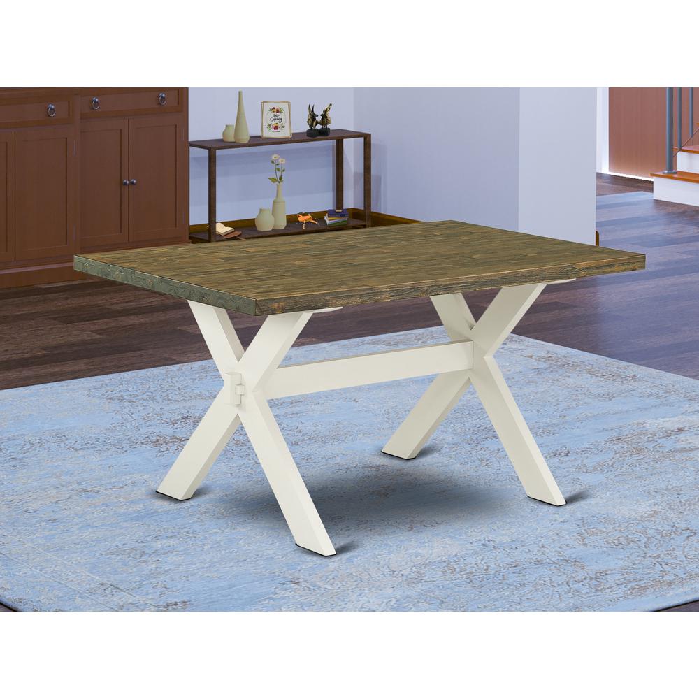 East West Furniture X-Style Kitchen Rectangle Dining Table Top with Stylish Legs, 36x60 Inch, XT076. Picture 2