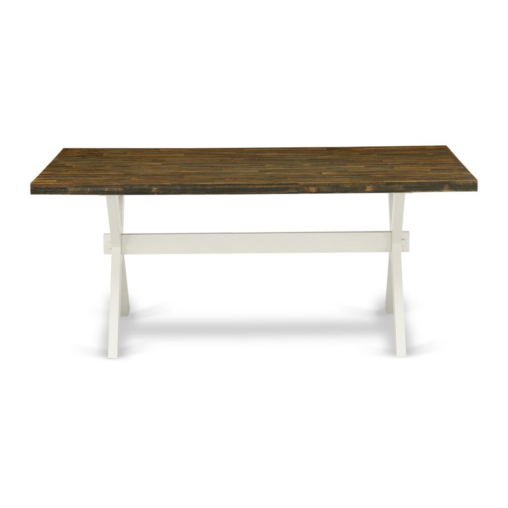 East West Furniture X-Style Kitchen Rectangle Dining Table Top with Stylish Legs, 36x60 Inch, XT076. Picture 3