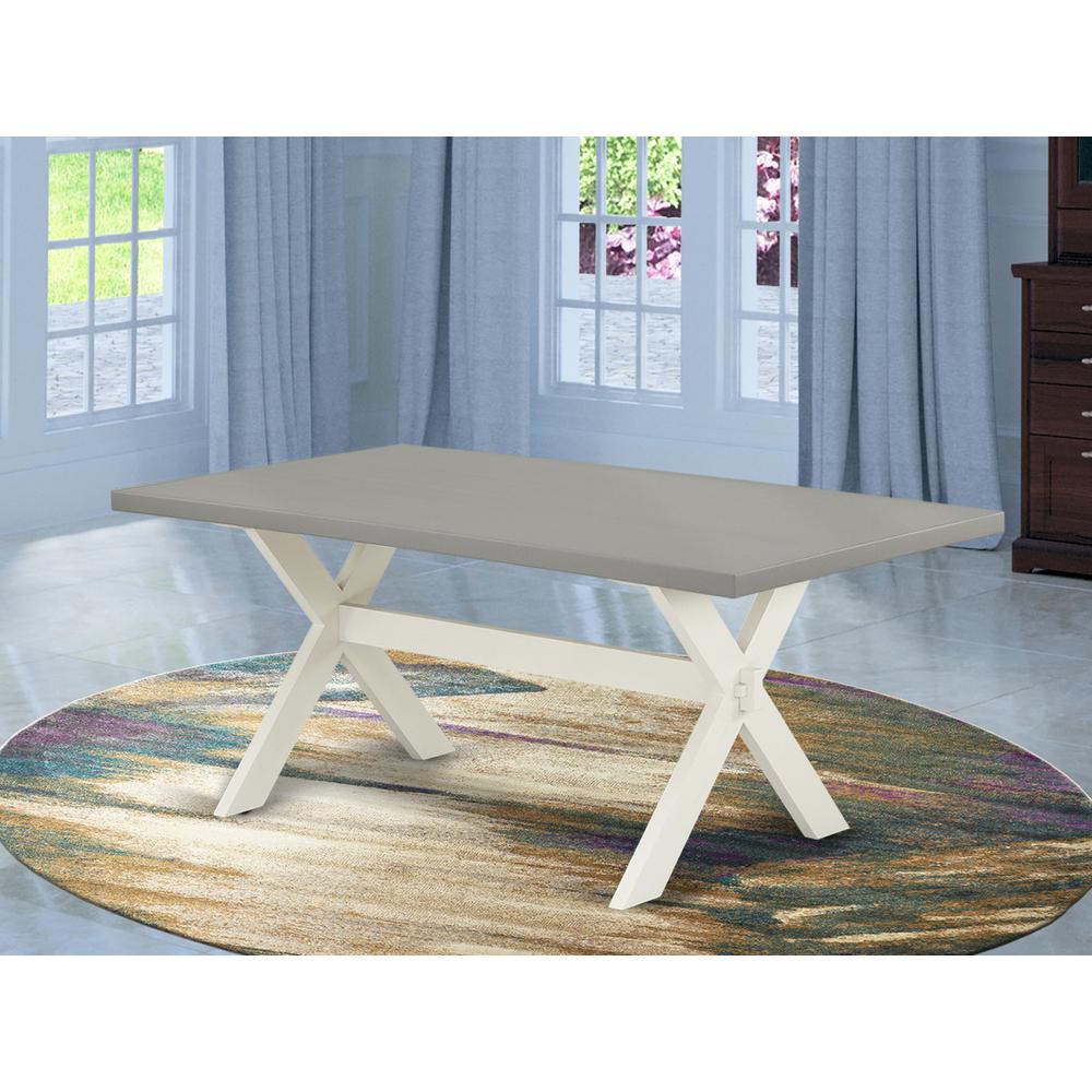 Dining Table Wire brushed Linen White & Cement, XT097. Picture 2