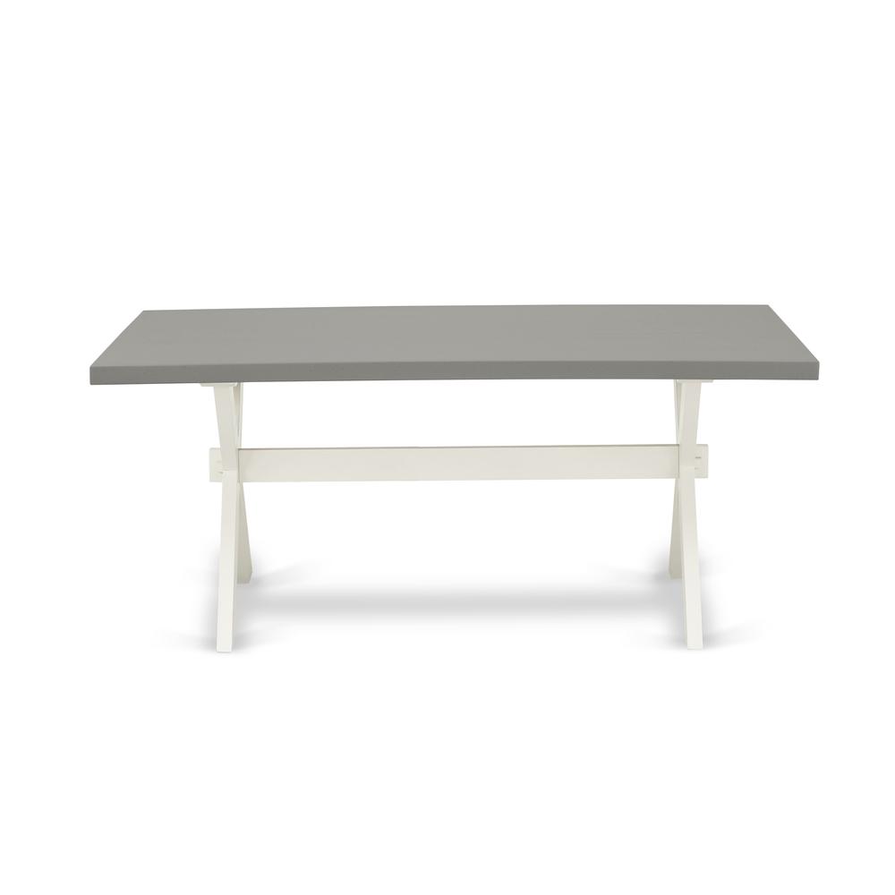 Dining Table Wire brushed Linen White & Cement, XT096. Picture 3