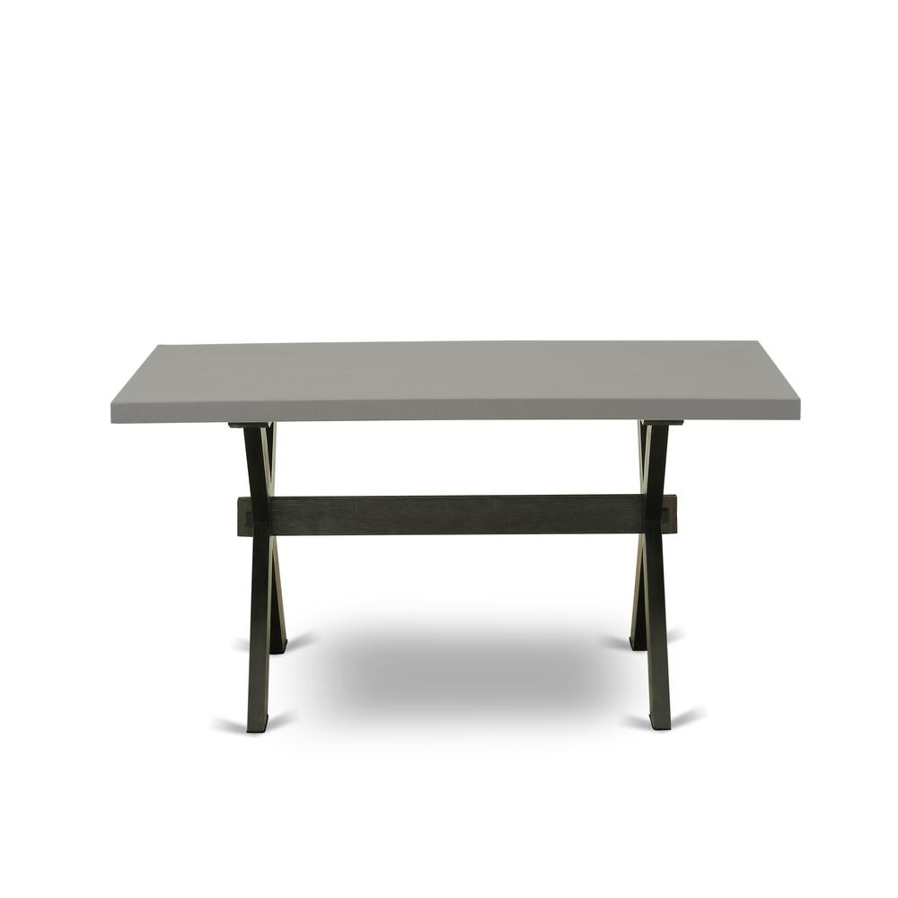 East West Furniture X-Style Kitchen Dining Rectangle Wooden Table Top with Stylish Legs, 40x72 Inch, XT677. Picture 3