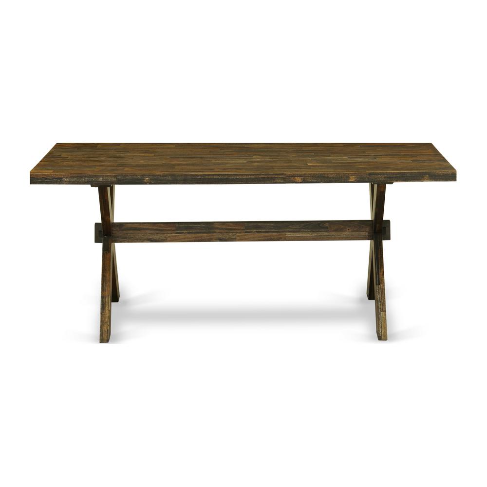East West Furniture X-Style Kitchen Dining Rectangle Wooden Table Top with Stylish Legs, 36x60 Inch, XT776. Picture 3