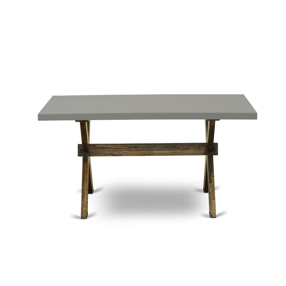 East West Furniture X-Style Mid-Century Modern Dining Rectangle Kitchen Table Top with Stylish Legs, 40x72 Inch, XT777. Picture 3