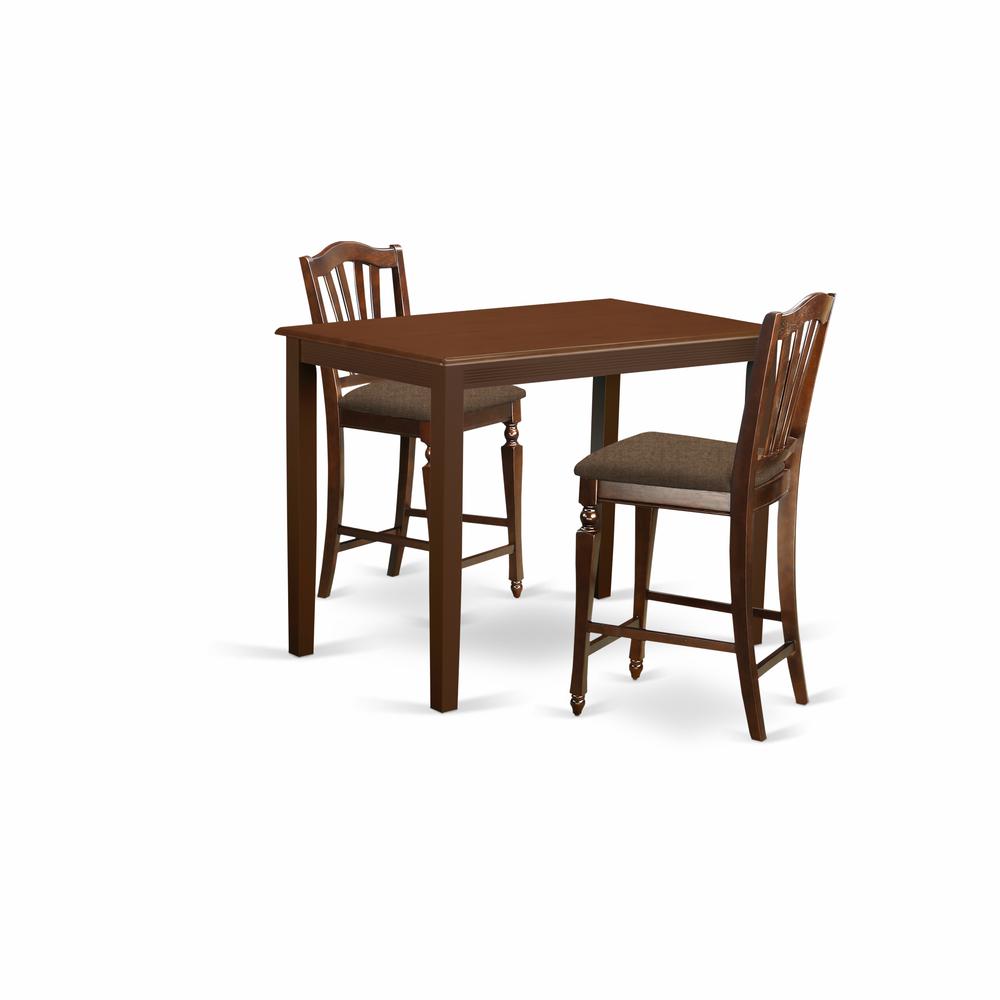 YACH3-MAH-C 3 PC counter height set - counter height Table and 2 Kitchen Chairs.. Picture 1