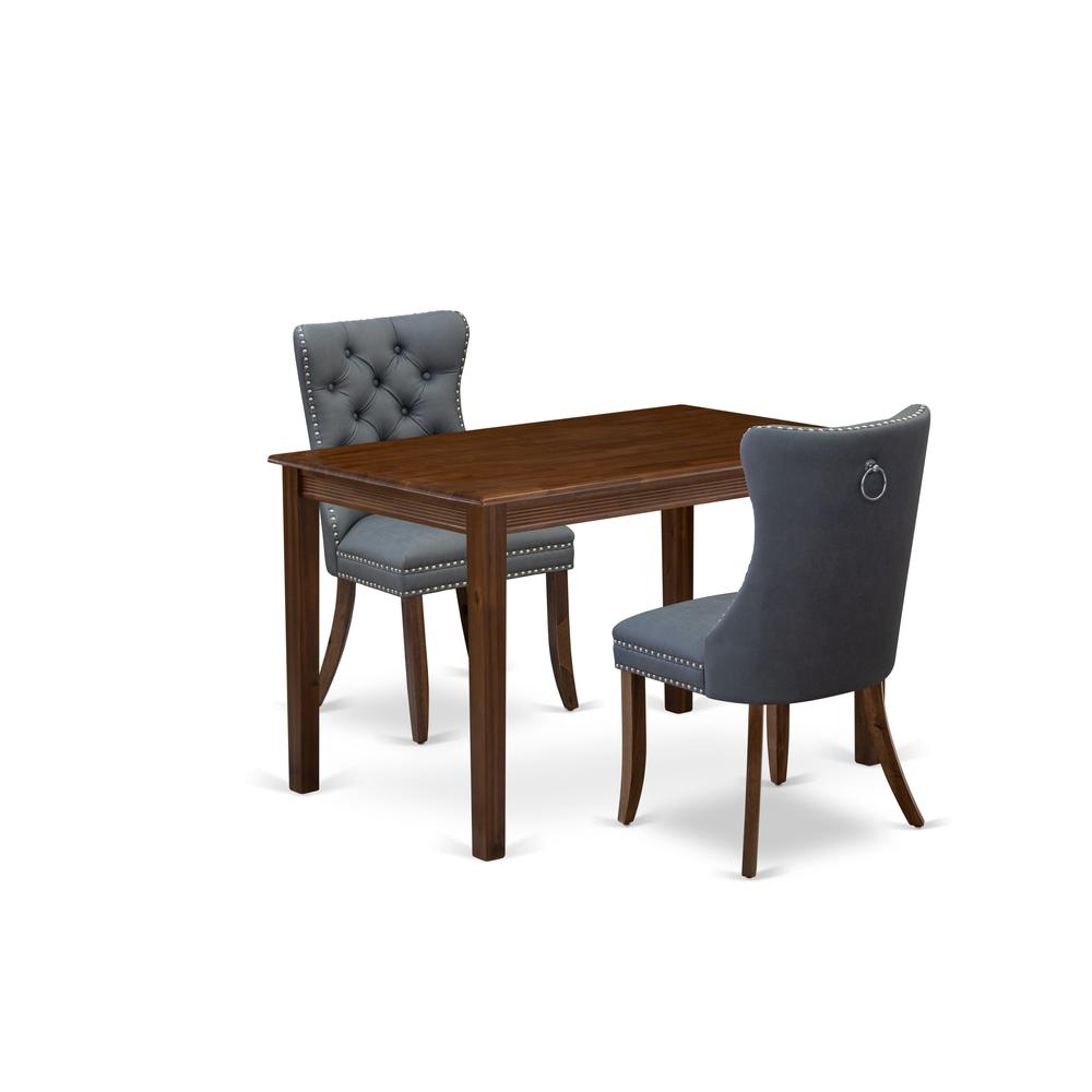 3 Piece Dining Table Set Contains a Rectangle Solid Wood Table. Picture 6