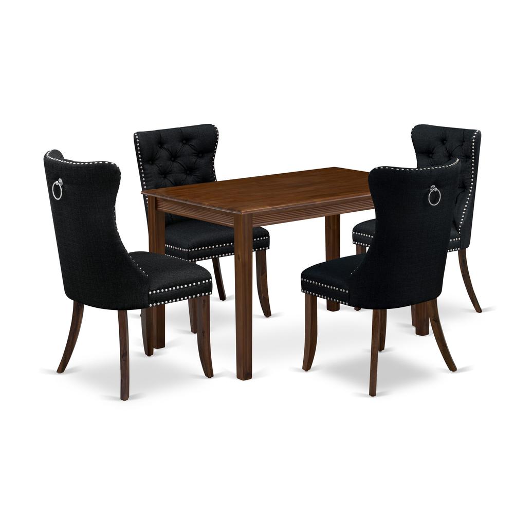 5 Piece Dining Set for Small Spaces Contains a Rectangle Kitchen Table. Picture 6