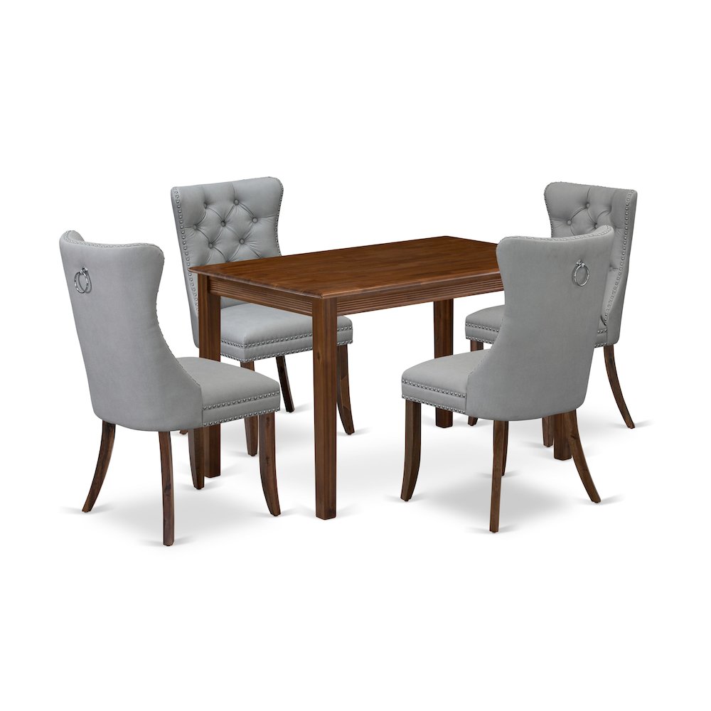 5 Piece Modern Dining Table Set Consists of a Rectangle Kitchen Table. Picture 1