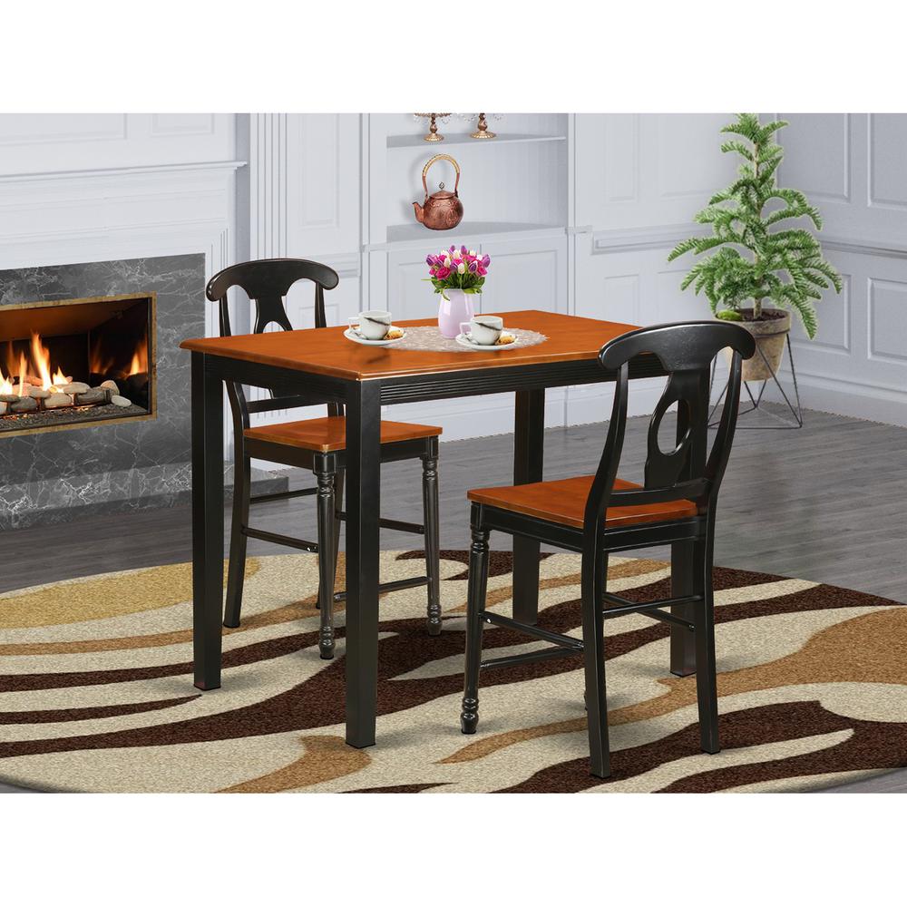 3  PC  Dining  counter  height  set-pub  Table  and  2  bar  stools  with  backs. Picture 2