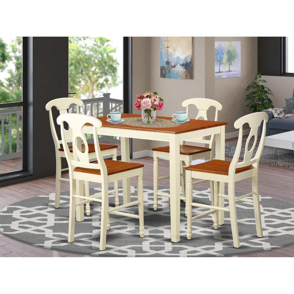 5  Pc  counter  height  Dining  room  set-pub  Table  and  4  Kitchen  bar  stool. Picture 2