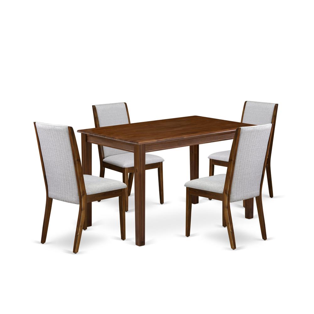 5 Pc Dinette Set Includes a Rectangle Dining Table and 4 Parson Chairs. Picture 6