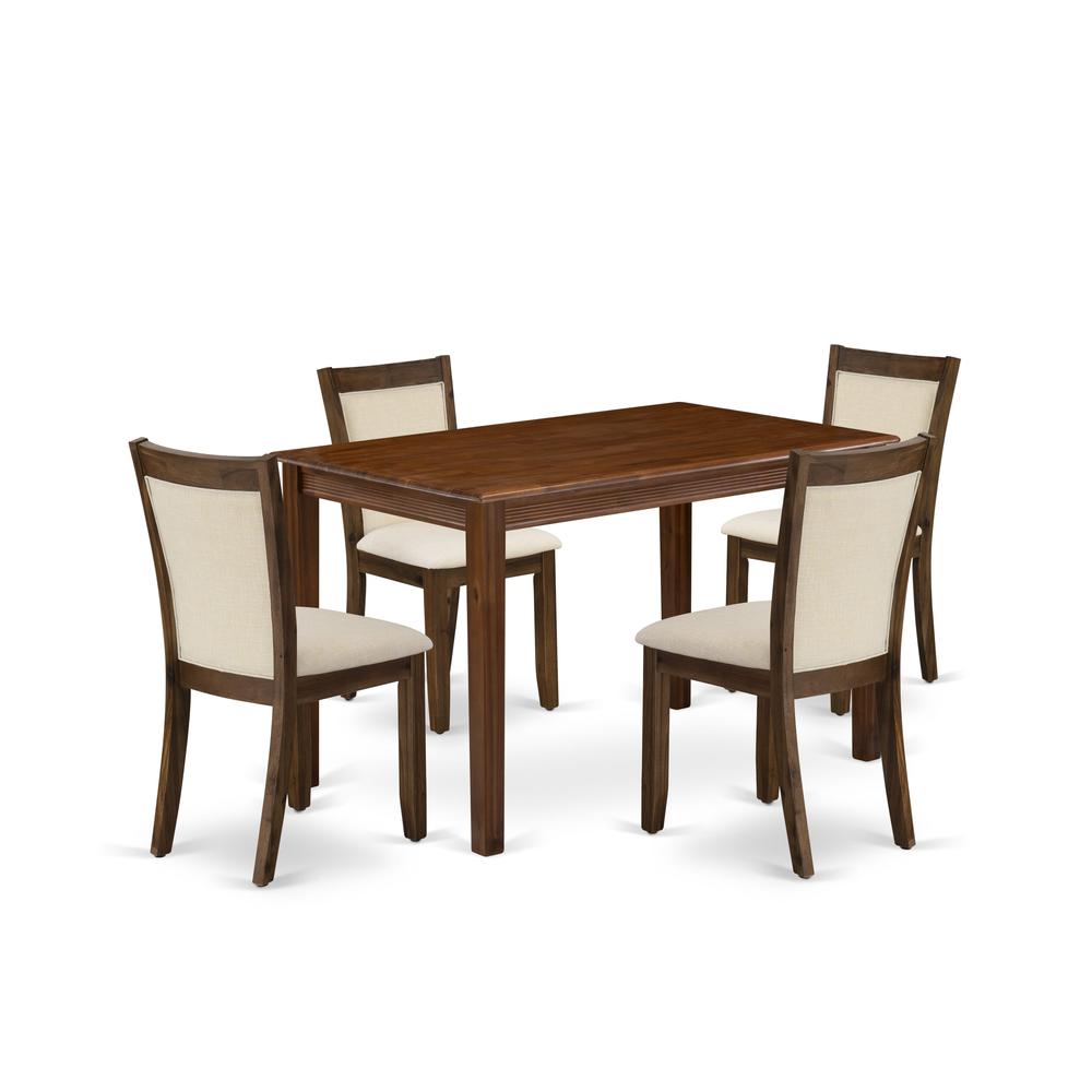 5 Piece Modern Dining Table Set Consist of a Rectangle Kitchen Table. Picture 1