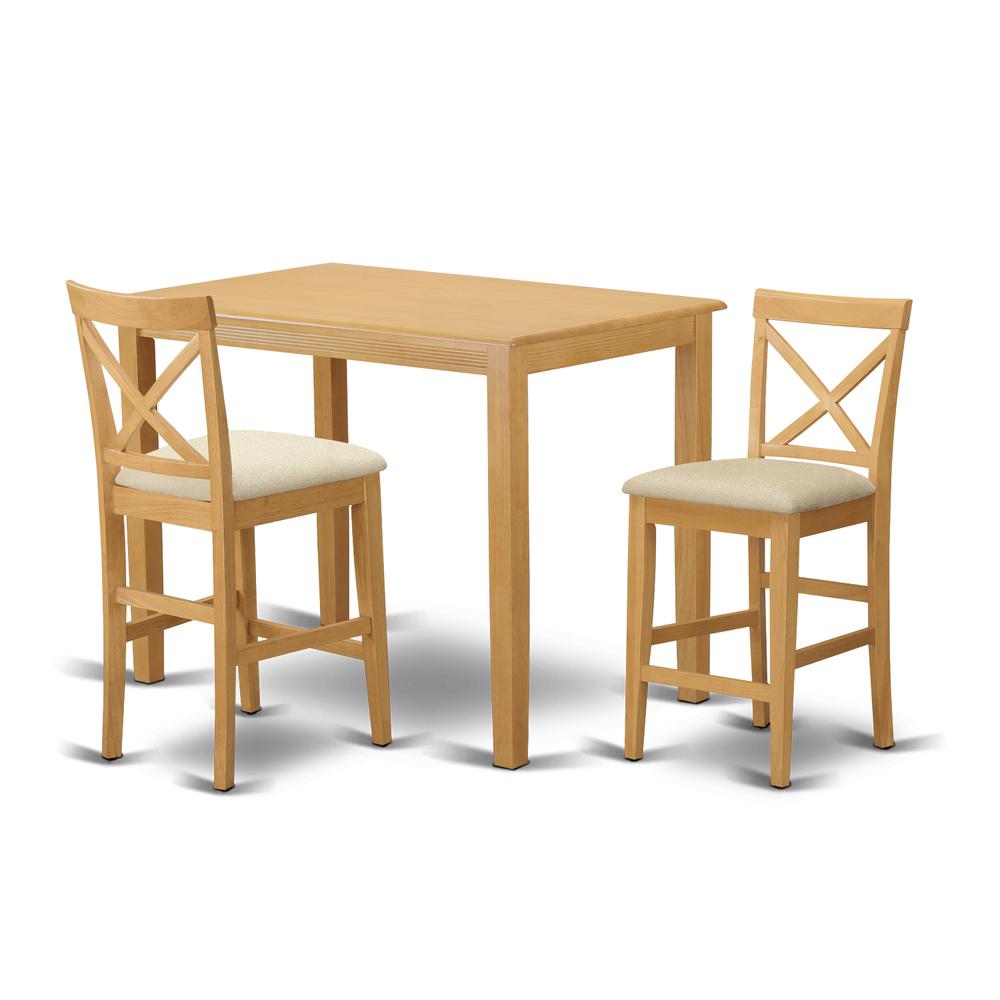YAPB3-OAK-C 3 PC counter height Dining set-pub Table and 2 counter height Dining chair. Picture 1