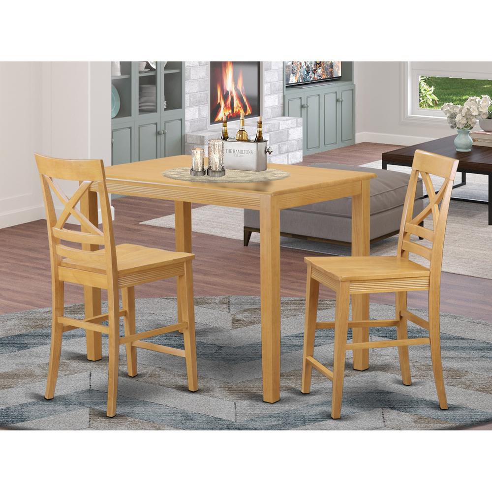 3  Pc  counter  height  Table  and  chair  set  -  Small  Kitchen  Table  and  2  bar  stools  with  backs. Picture 4