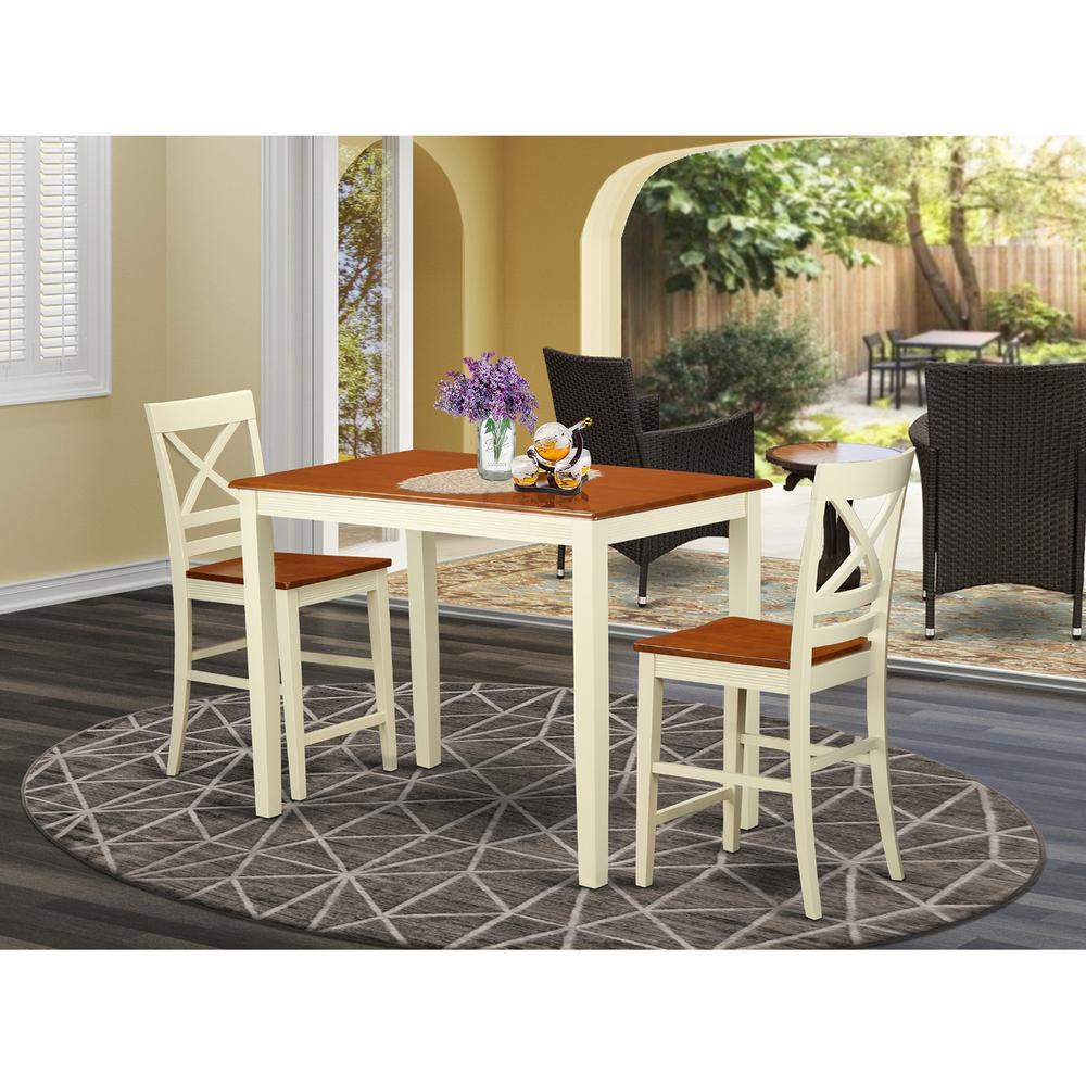 3  Pc  counter  height  pub  set-pub  Table  and  2  counter  height  Chairs. Picture 4