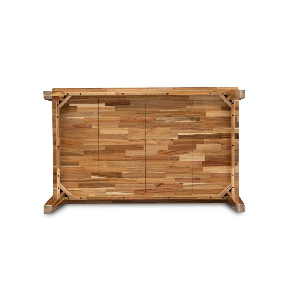 East West Furniture Wooden Dining Table - Natural Rectangular Table Top Surface and Asian Wood Dinner Table 4 Legs - Natural Finish. Picture 4