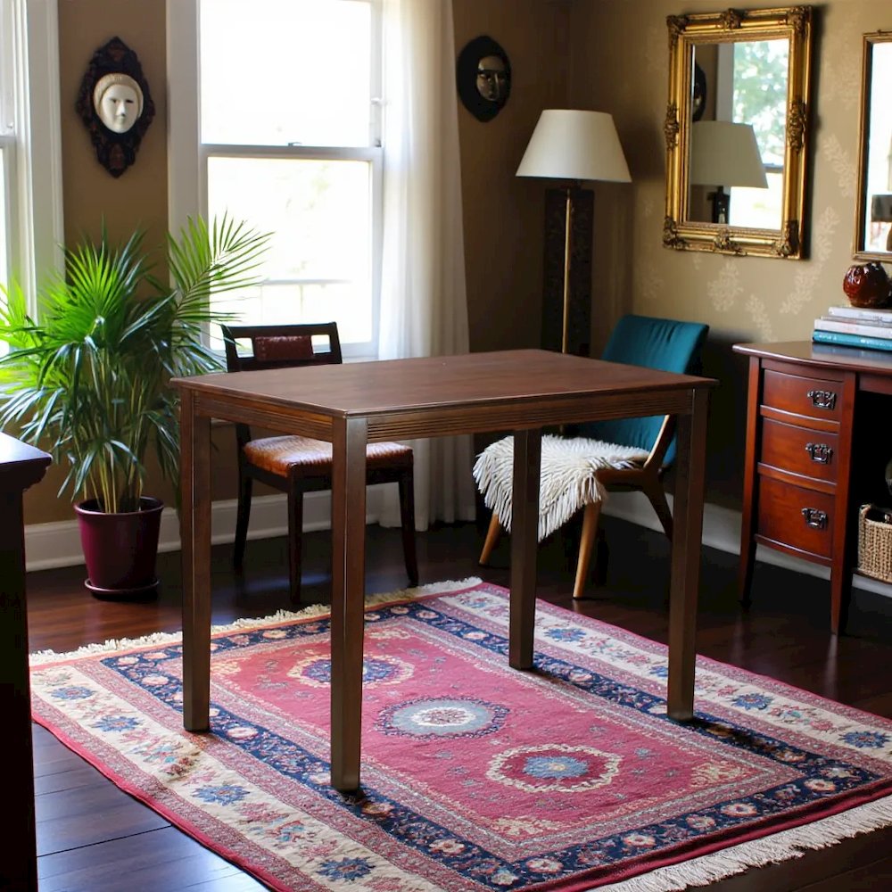 Mahogany Small Dining Table – Solid Wood Kitchen and Dining Table for 4. Picture 2