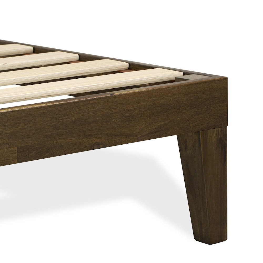 Queen Platform Bed Frame with 4 Legs and 2 Extra Center Legs - Walnut Finish. Picture 5