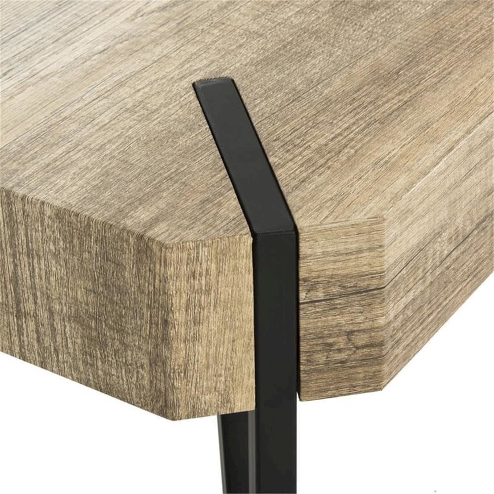 Safavieh Home Liann Rustic Multi Brown and Black Glass Leg Coffee Table. Picture 4
