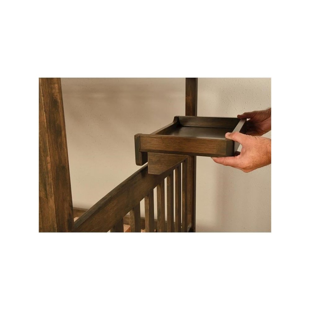 Claire Twin Wood Bunk Bed with Storage/Tray in Brown-Mattresses Not Included. Picture 5