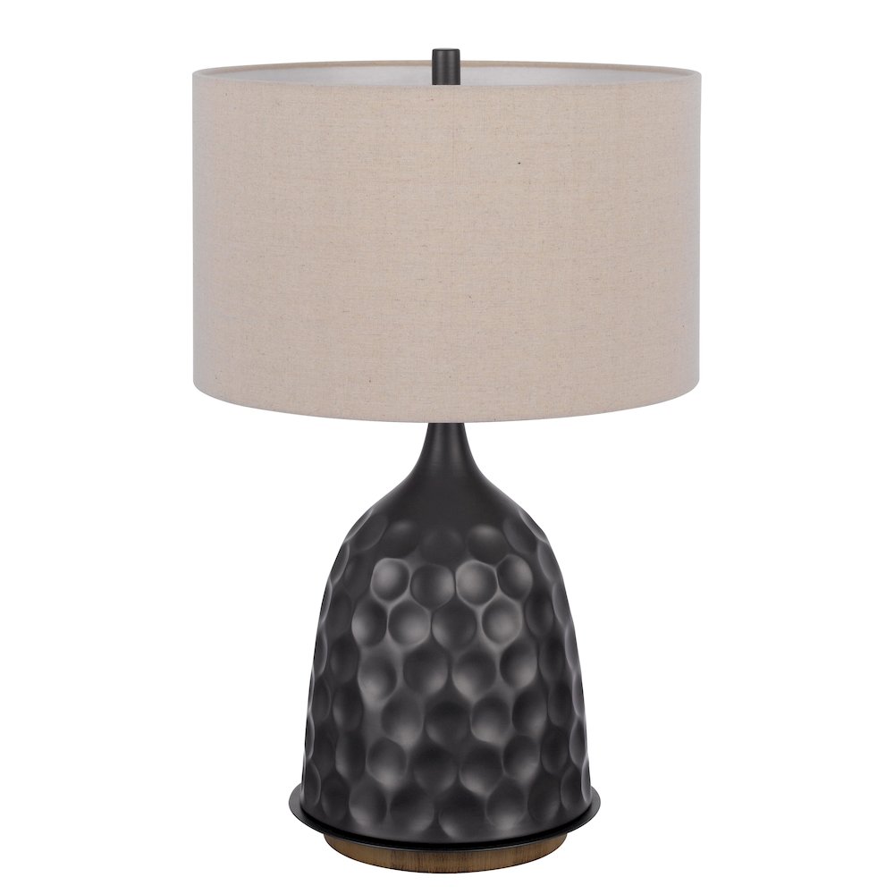 150W 3 Way Oskaloosa Metal Table Lamp With Drum Shade. Picture 1