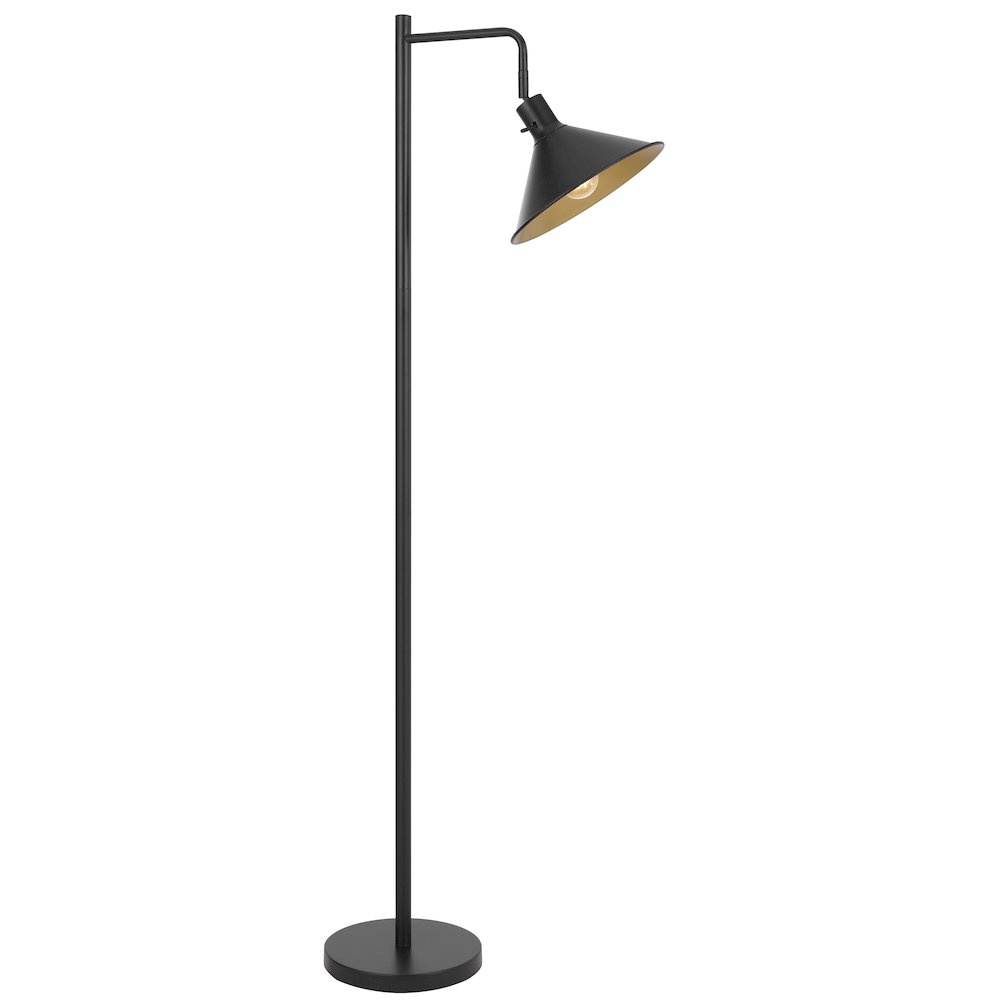 60 Watt Campana Metal Downbridge Floor Lamp in Black. Picture 5