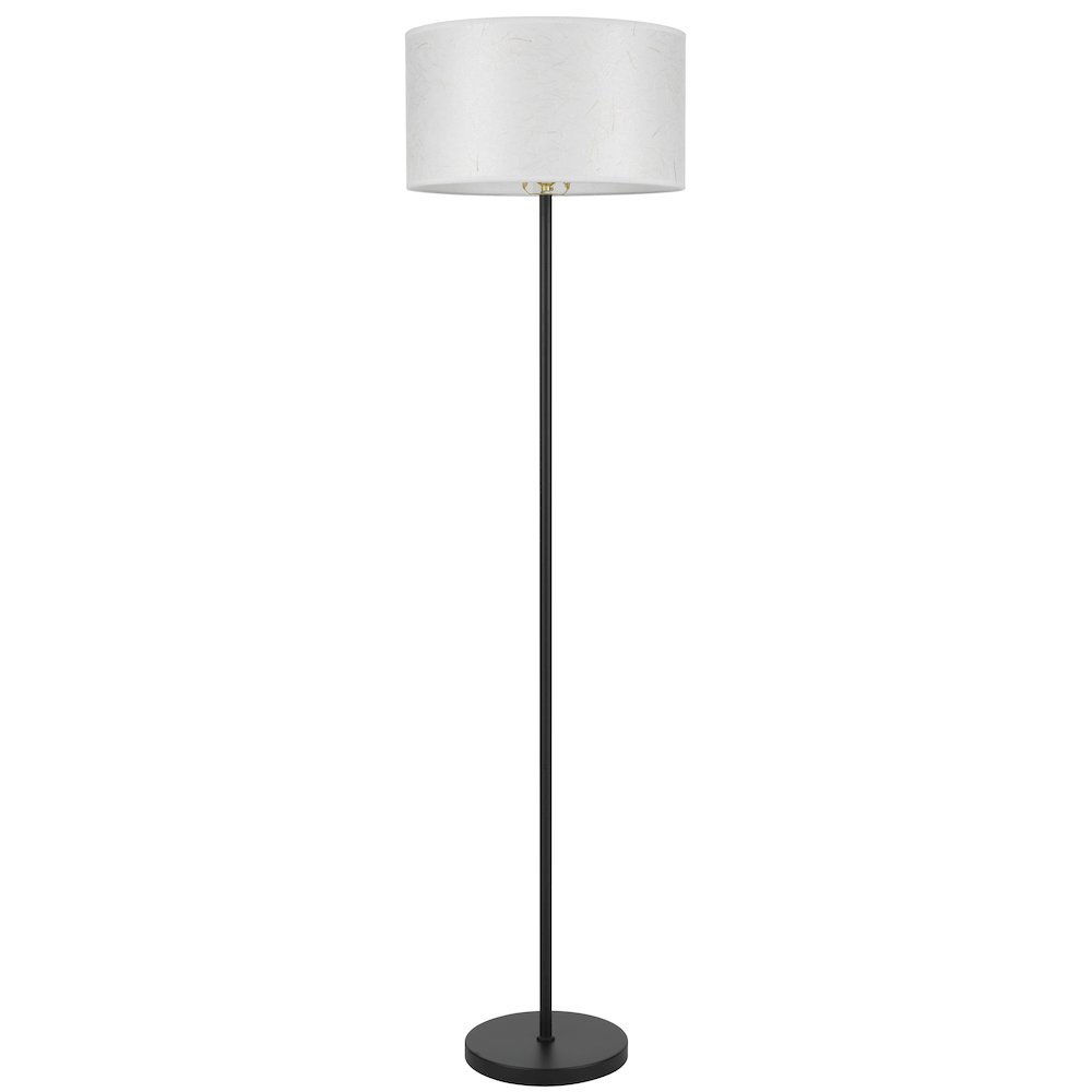 100 Watt Octavia Black Metal Pole Lamp with White Drum String Pattern Shade. Picture 5