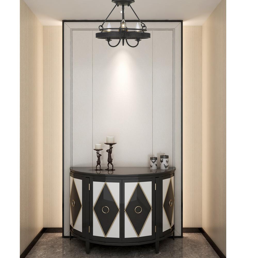 60W X 3 Helena Metal 2 In 1 Pendant/Semi FLush Mount Fixture. Picture 5